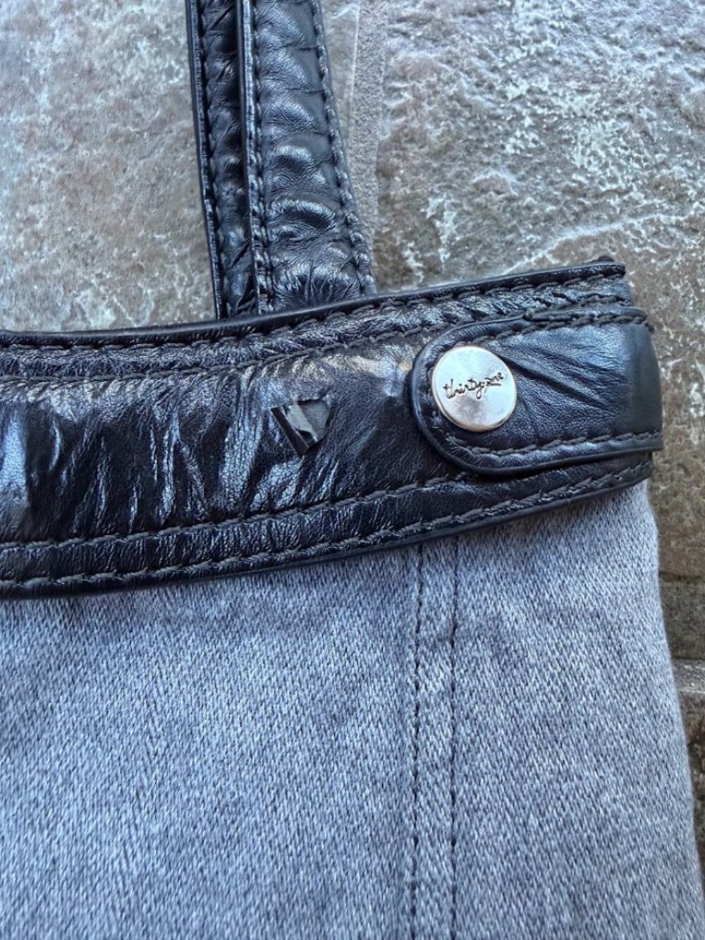 Thirty-One Convertible Skirt Purse Gray Denim Hobo Bag Interchangeable Shell - Picture 7 of 7